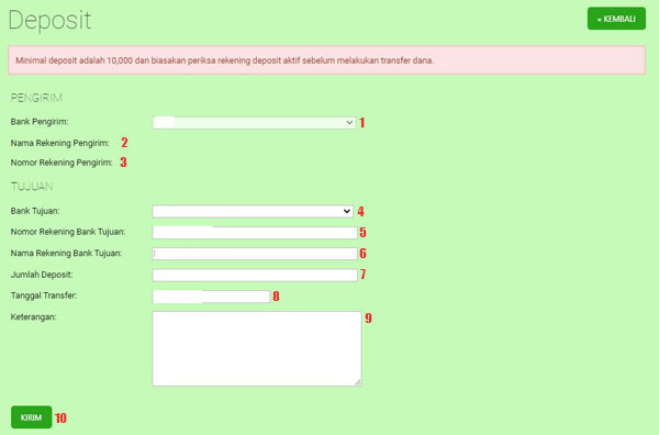 Panduan Deposit Versi WEB