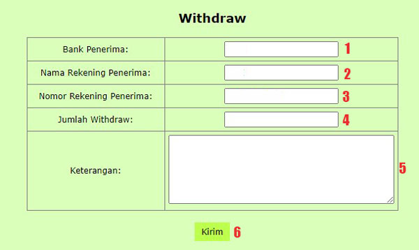 Panduan Withdraw Versi WAP / HP